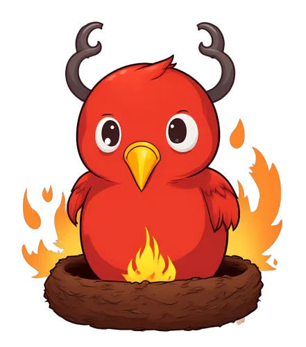 T-Shirt Printing: Blaze the Red Bird with Flames - Artistic Design