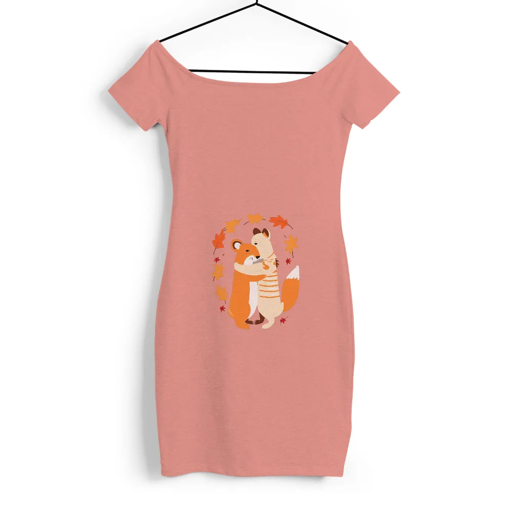 Custom Tee Shirts: Foxes Embrace in Autumn - Love and Comfort|love like 90s r&b shirt