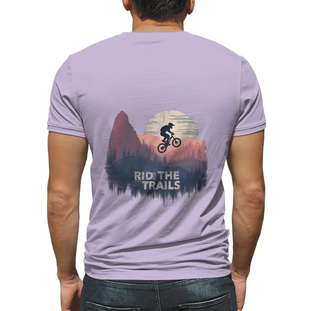 Tee Shirts Printed: Ride the Trails - Mountain Biking Adventure|forest doraemon t shirt