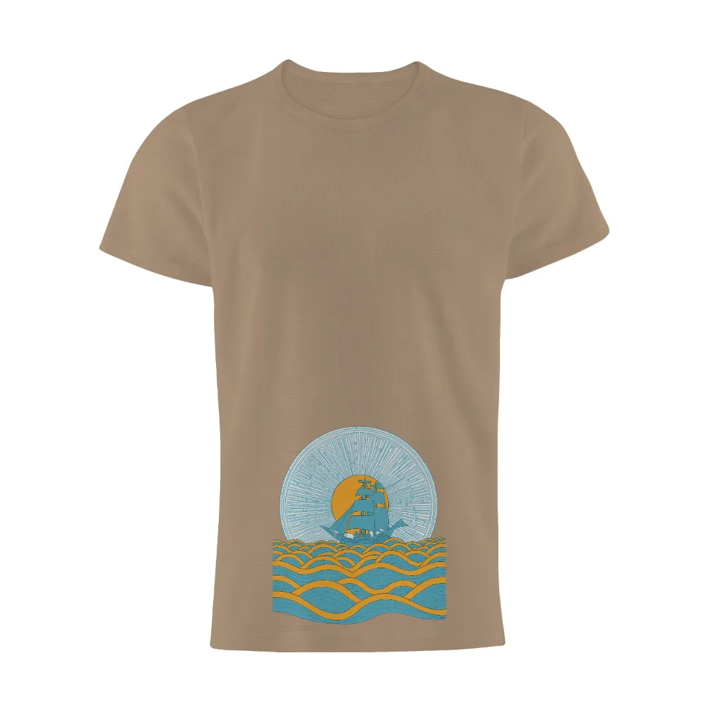 Shirts Graphic Tees: Sailing Ship Adventure| undulating ocean waves