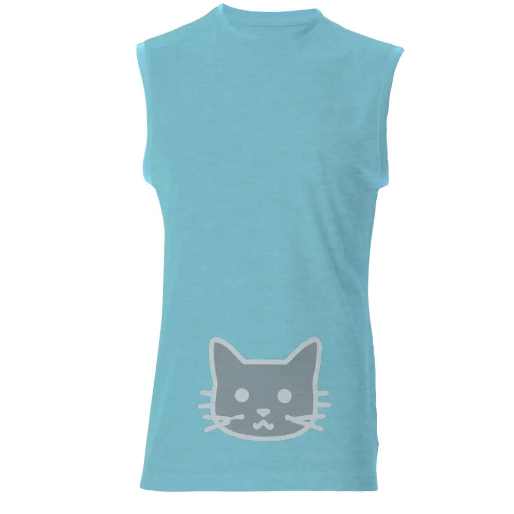 Gray Cat Minimalist T-Shirt Design: Curiosity and Wonder|devin townsend space cat shirt