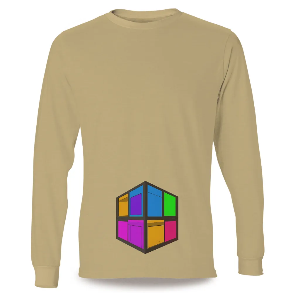 Modern Digital Art Cube: A Vibrant Symbol of the Digital Era|shirt digital art