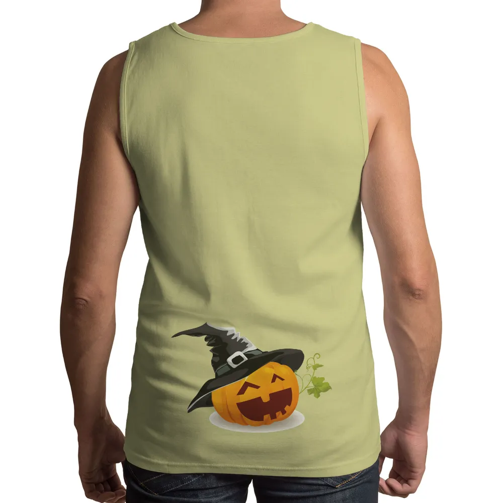 T-Shirts Custom: Halloween Pumpkin with Witch Hat - Festive Fun|a fun thing to do in the morning shirt