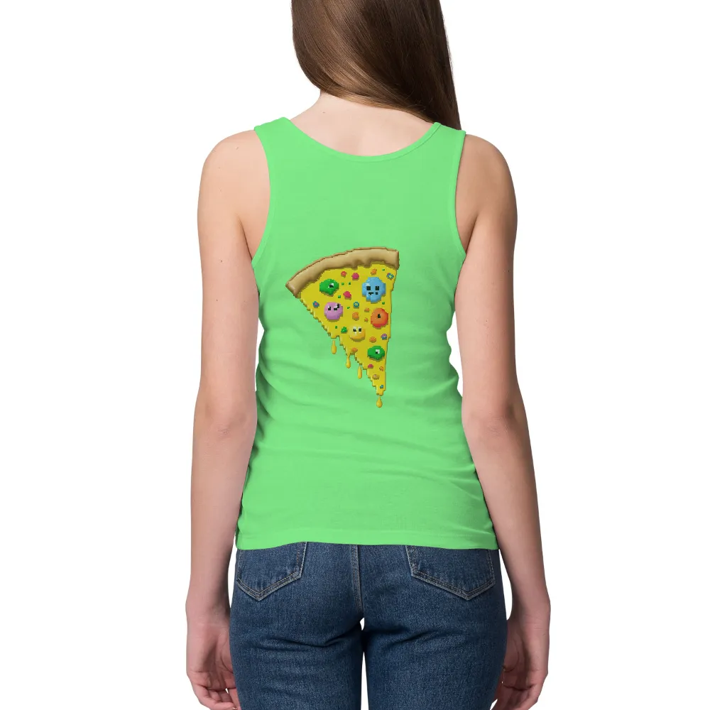 Retro Arcade-Themed Pizza Slice Design|maid of honor t shirts funny