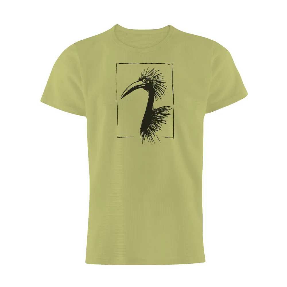 Custom Tee Shirts: The Majestic Guardian of the Night| Spiky feathers on a bird