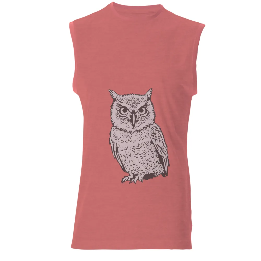 T-Shirts Pattern: Monochrome Owl - Wisdom and Mystery|men's haggar classic fit premium comfort spread collar dress