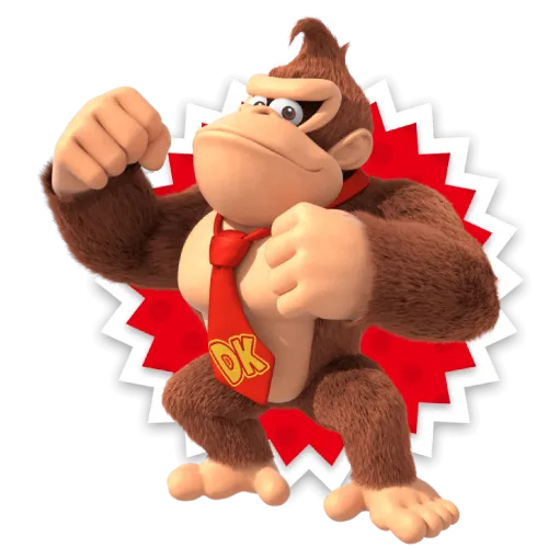 TShirt Design: Donkey Kong Power Pose with Red Tie