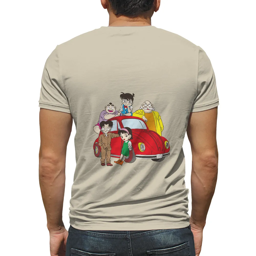 Detective Conan TShirt Design with Vintage Car and Kudo Family|90s vintage shirts cheap