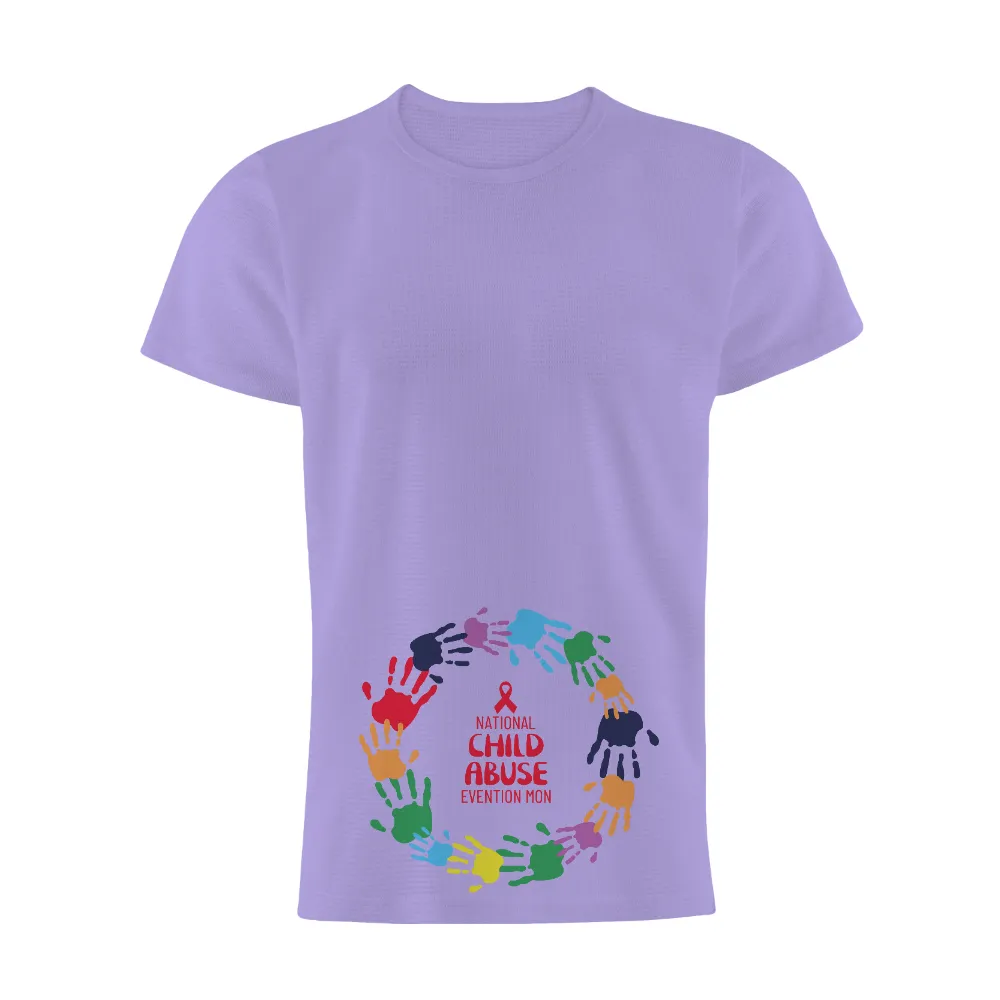 Tee Shirt Printing: National Child Abuse Prevention Handprint Design|hope trip shirt