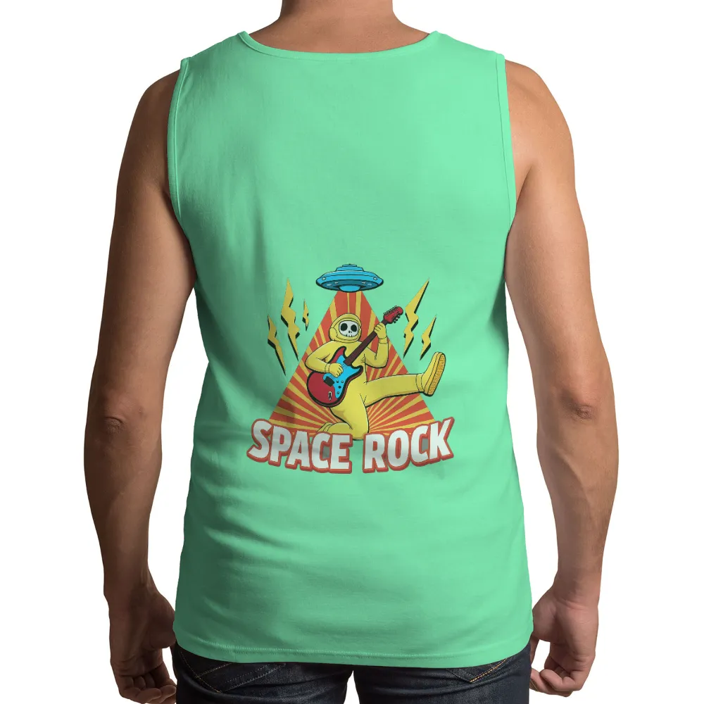 Graphic Tees: Space Rock - Astronaut Playing Electric Guitar Under UFO|Electric guitar