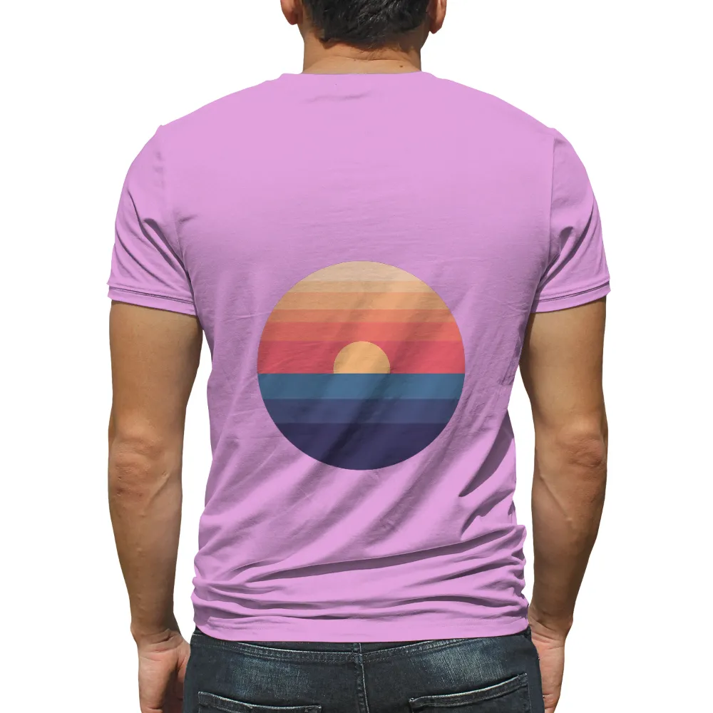 Sunset Over Ocean T-Shirts Pattern | Serenity & Hope| gradient stripes