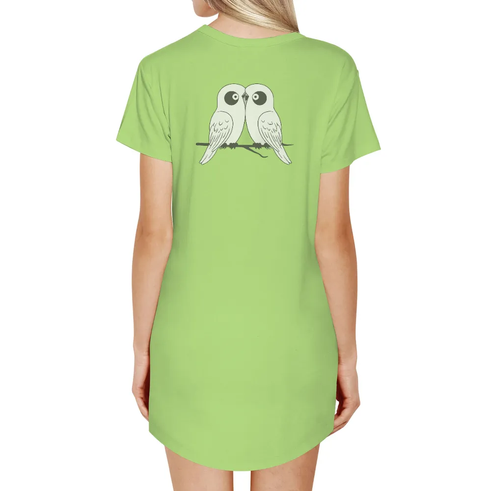 Minimalist Vintage Graphic with Adorable Owls Embracing Companionship|charizard vintage tee