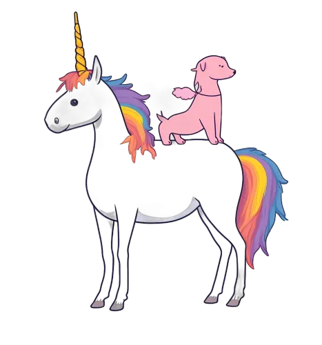 TShirt Design: Unicorn and Poodle Friendship Adventure