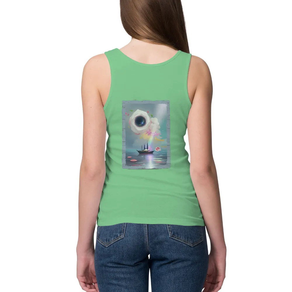 T-Shirts Custom: Dream Voyager - Surreal Journey with Sailor and Eye|blizzard rainbow shirt