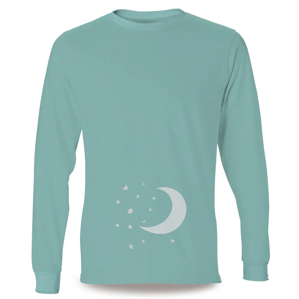 T-Shirts Design: Embrace the Magic of the Night Sky with Stars and Crescent Moon|dallas stars twitter