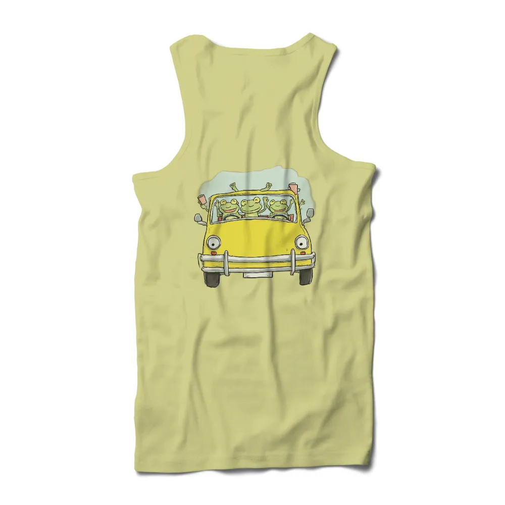 Tee Shirt Printing: Frogs' Adventure in a Yellow Car|zelda coffee shirt