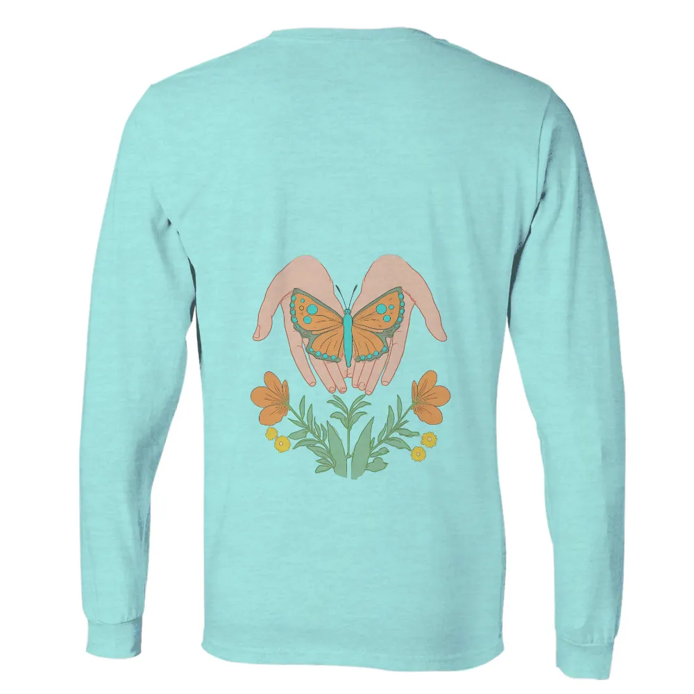 Custom T-Shirt Printing: Embrace Nature's Harmony with Vibrant Butterfly Design|summer retro surf marine life printed casual tee