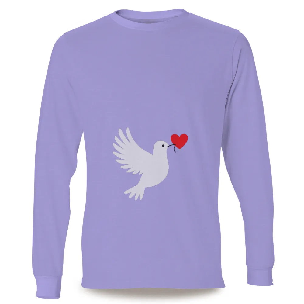 TShirt Printing: Dove of Love and Peace|rainbow sequin heart t shirt