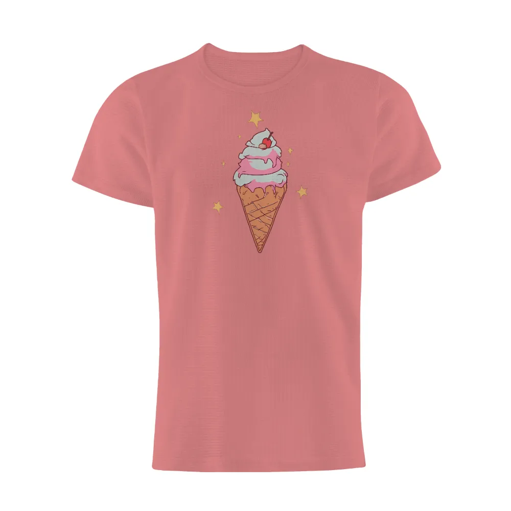 Whimsical Ice Cream TShirt Design: Sweet Treats and Sparkles|white sox summer t shirt series