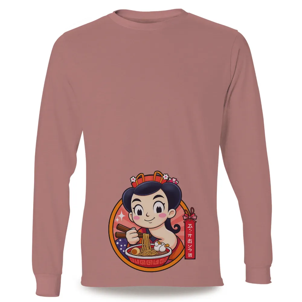 T-Shirts Pattern: Sakura's Noodle Shop Adventure| traditional Japanese hairstyle