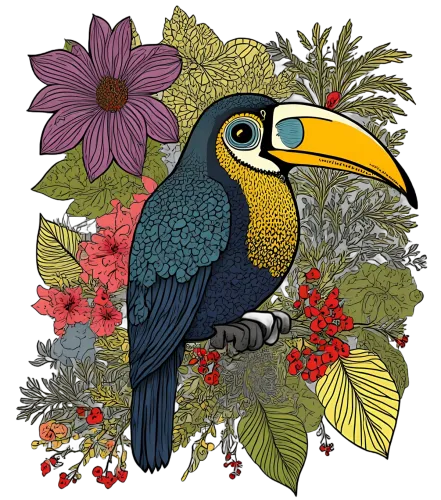 Custom T-Shirt Printing: Tropical Toucan in Exotic Rainforest