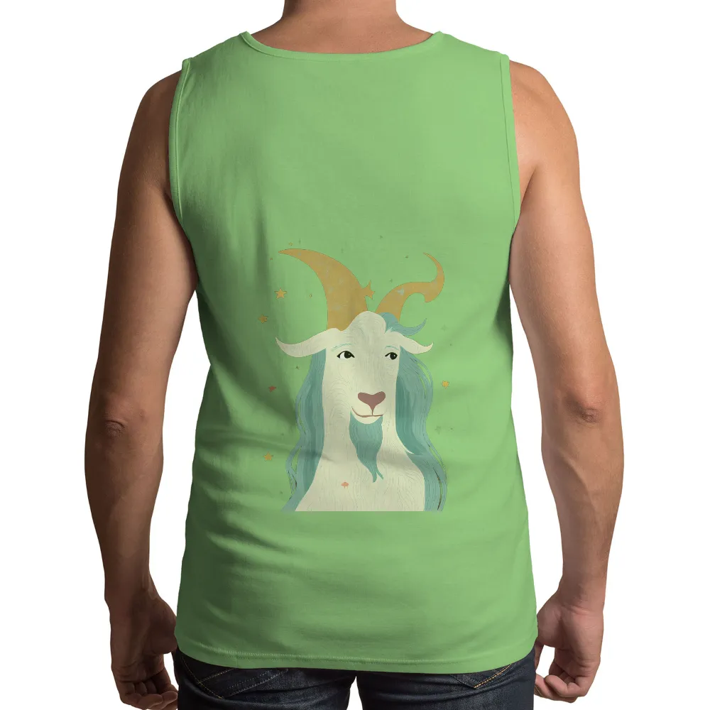 T-Shirt Printing: Cosmic Goat with Golden Moon Horns|orlando magic winning streak t shirts