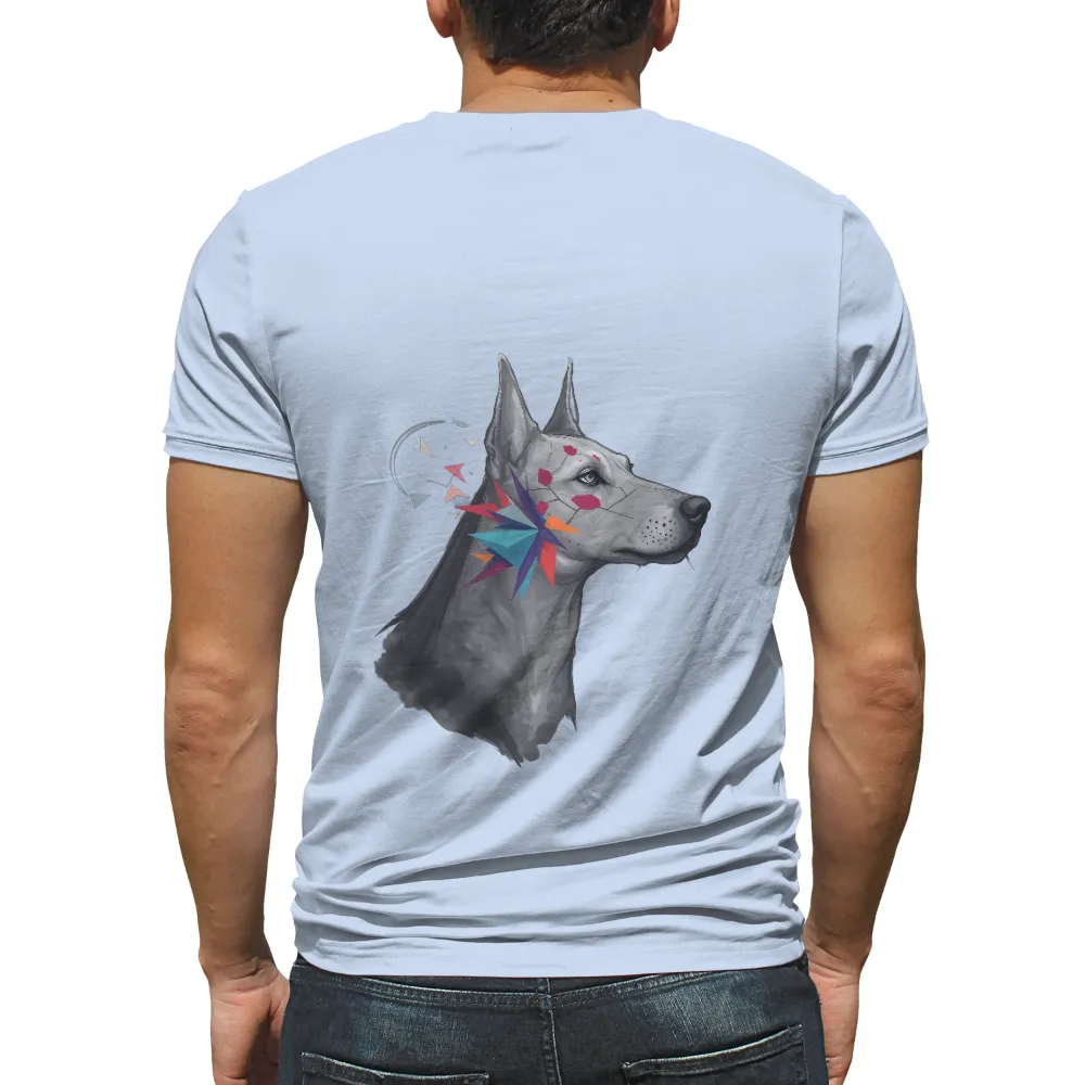 Shirts Graphic Tees | Doberman Geometric Art| monochromatic background