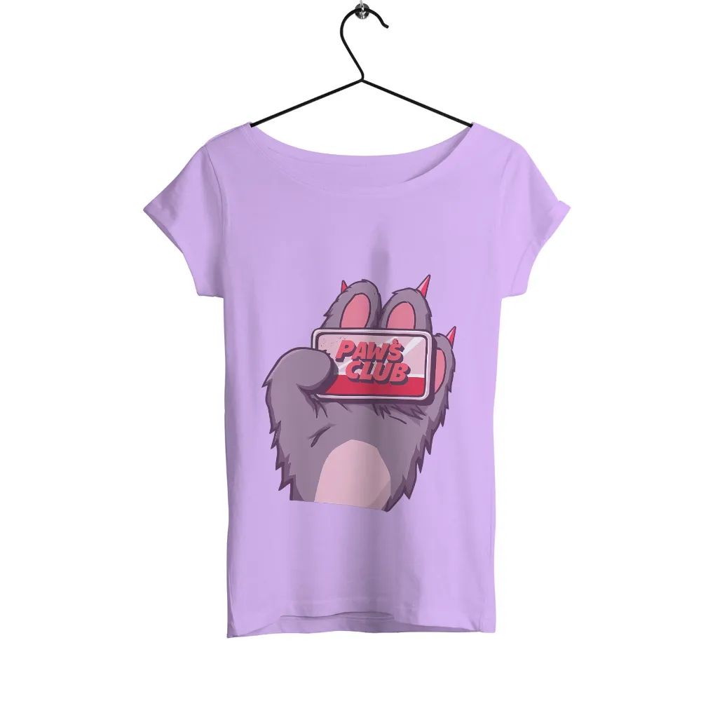 PAWS CLUB T-Shirts Pattern | Cute Anime Design|Cute gray creature with pink ears and horns