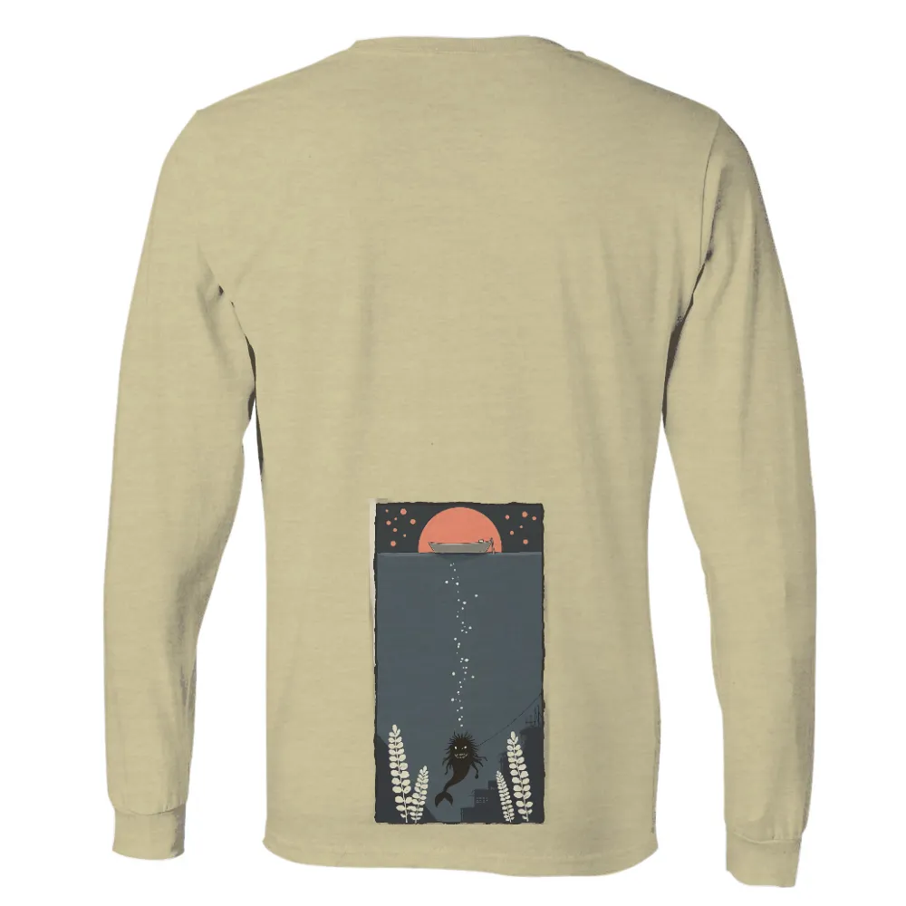 T-Shirts Design: Unveiling the Depths of Fear and Mystery| Full moon casting an ethereal glow