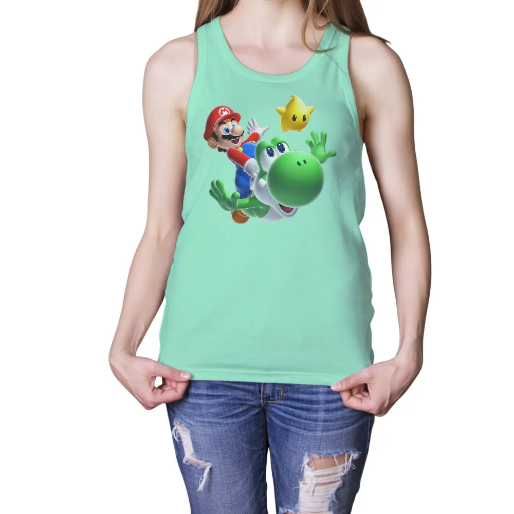 Tee Shirts Printed: Adventure with Mario and Yoshi|patent pending mario shirt