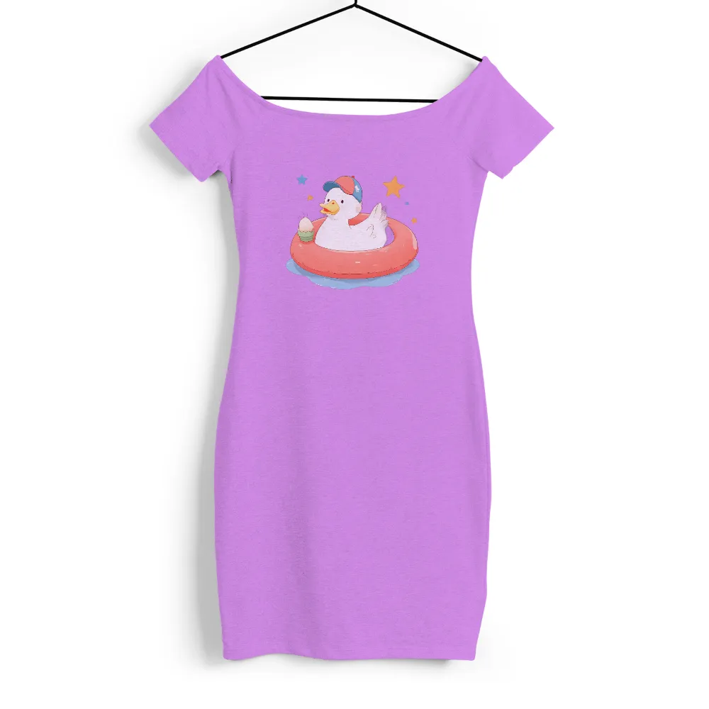 T-Shirt Printing: Ducky's Summer Fun | Quirky & Humorous Tees| Duck with an ice cream cone