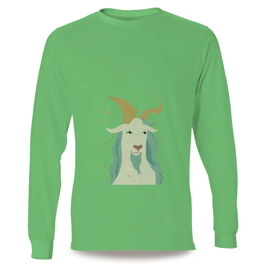 T-Shirt Printing: Cosmic Goat with Golden Moon Horns|dallas stars twitter