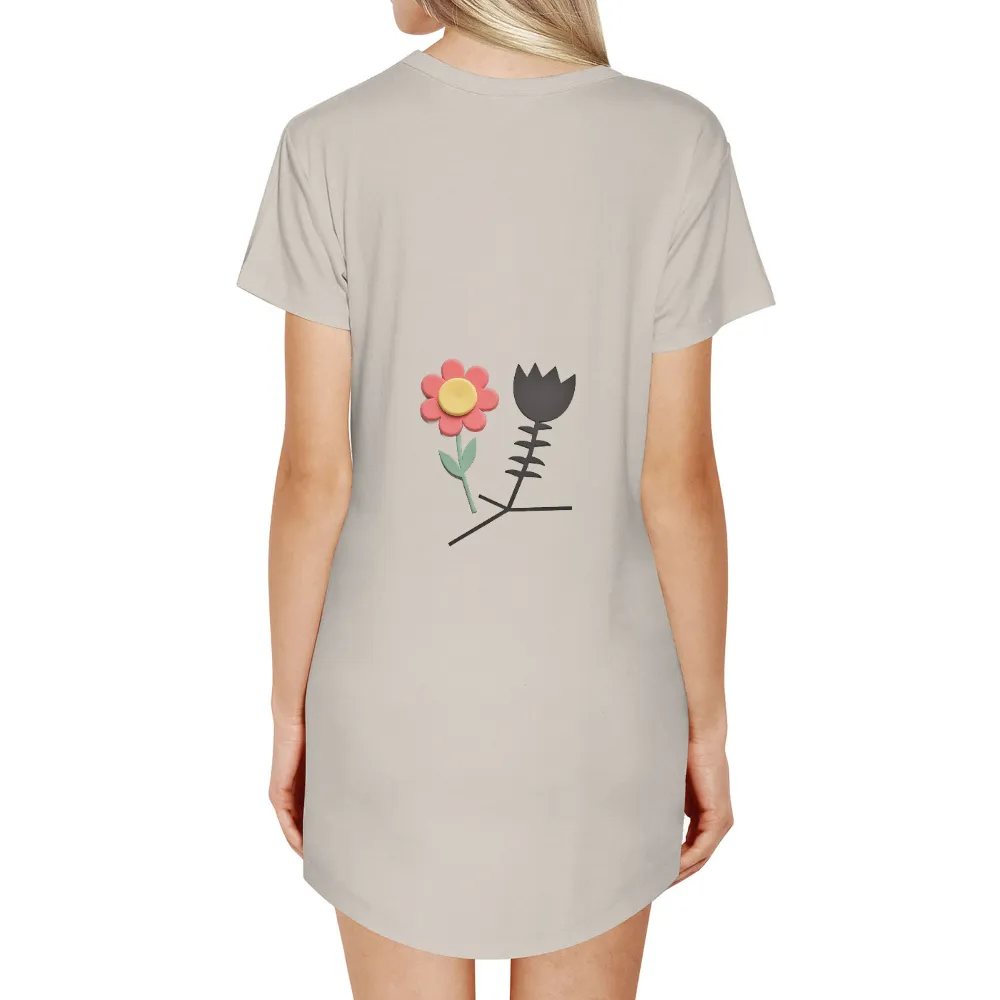 T-Shirts Custom: Hope & Resilience - Flower & Wilted Tulip Design|spring flower blouse