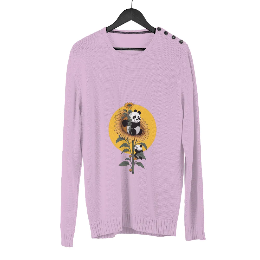 Custom T-Shirt Printing: Pandas in Sunflowers - Joy and Tranquility|banksy joy millward