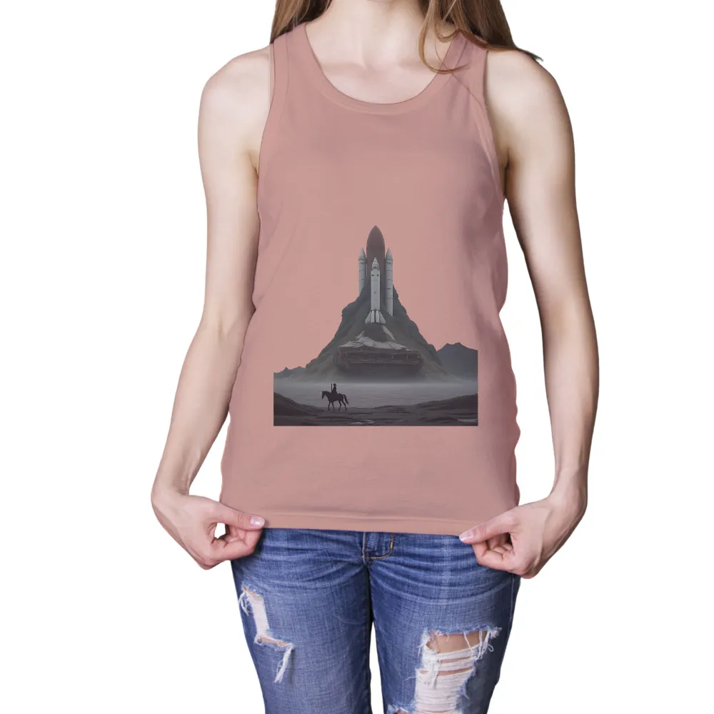 Custom T-Shirt Printing: Space Shuttle & Cowboy - Futuristic Exploration| traditional attire