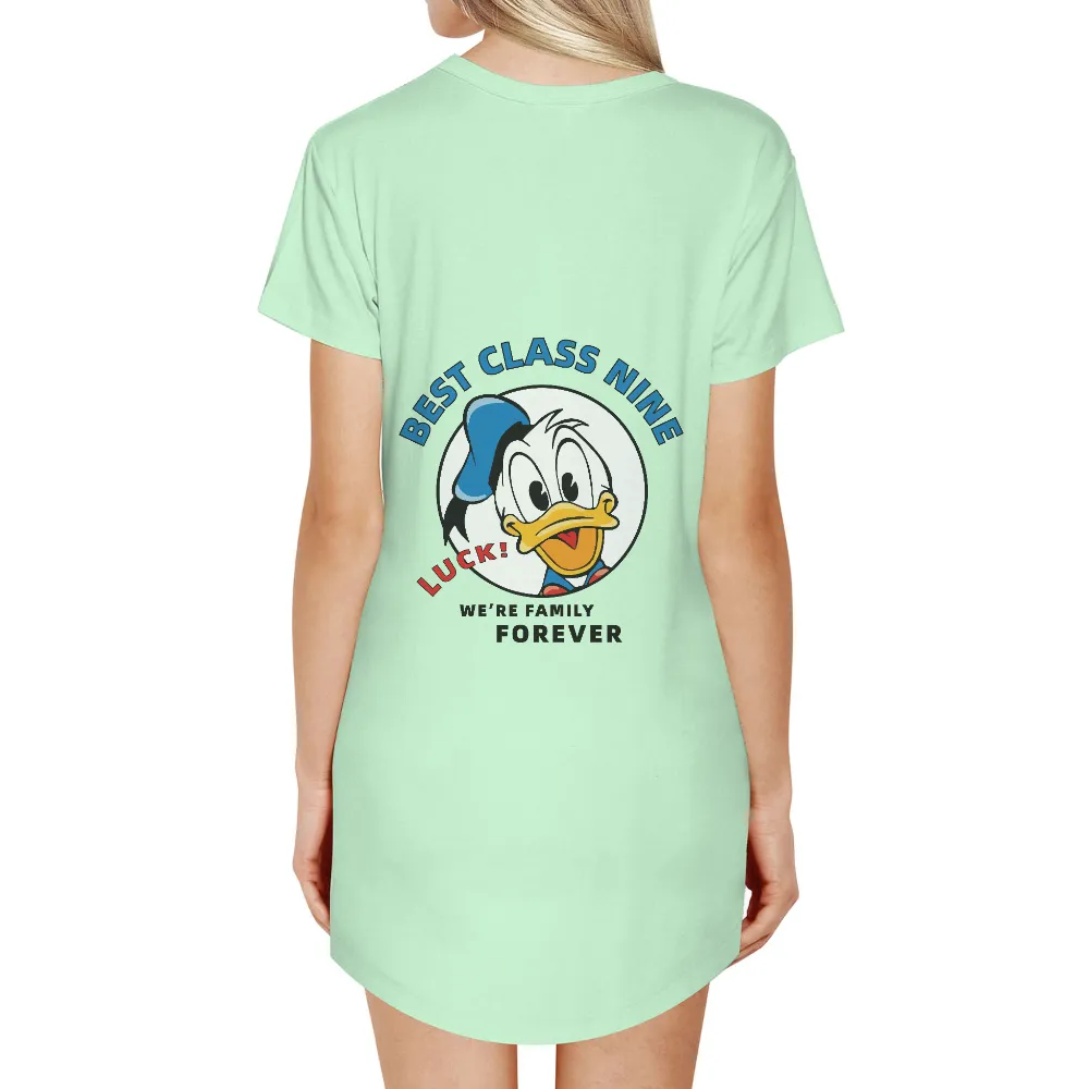 TShirt Design: Donald Duck - Best Class Nine, We're Family Forever|red white and blue family shirts