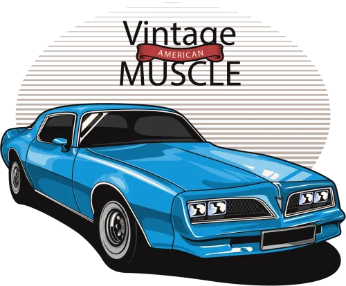 Customized Tee Shirts: Vintage American Muscle Car