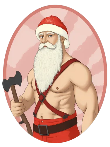 T-Shirt Printing: Muscular Santa Claus - Holiday Adventure