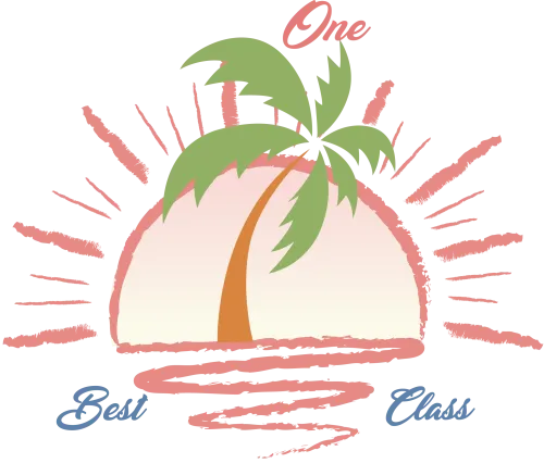 Shirts Graphic Tees: One Best Class - Beach Sunset Palm Tree Design