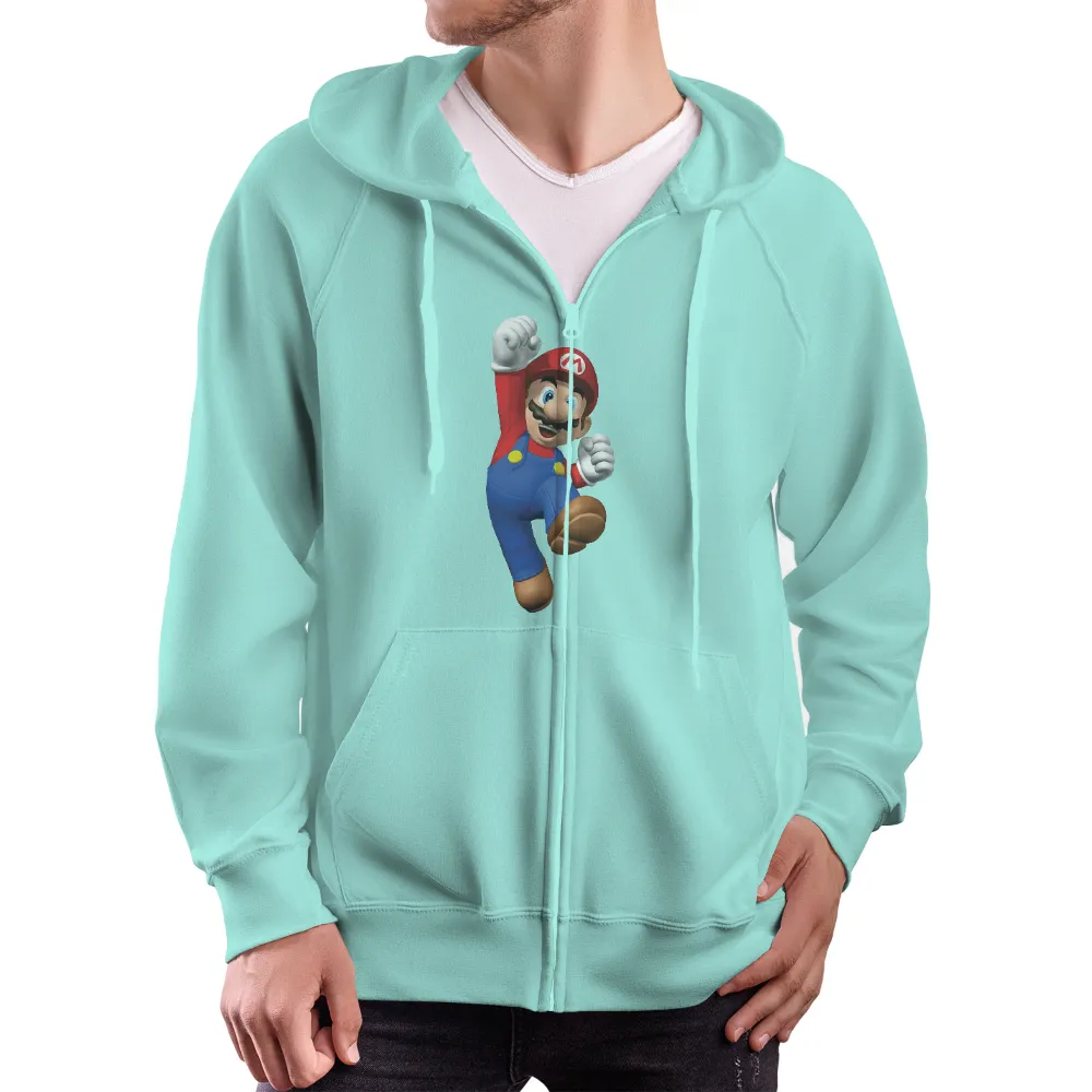 Custom Tee Shirts: Celebrate Mario's Adventure with Vibrant Colors and Dynamic Pose|easter custom shirts