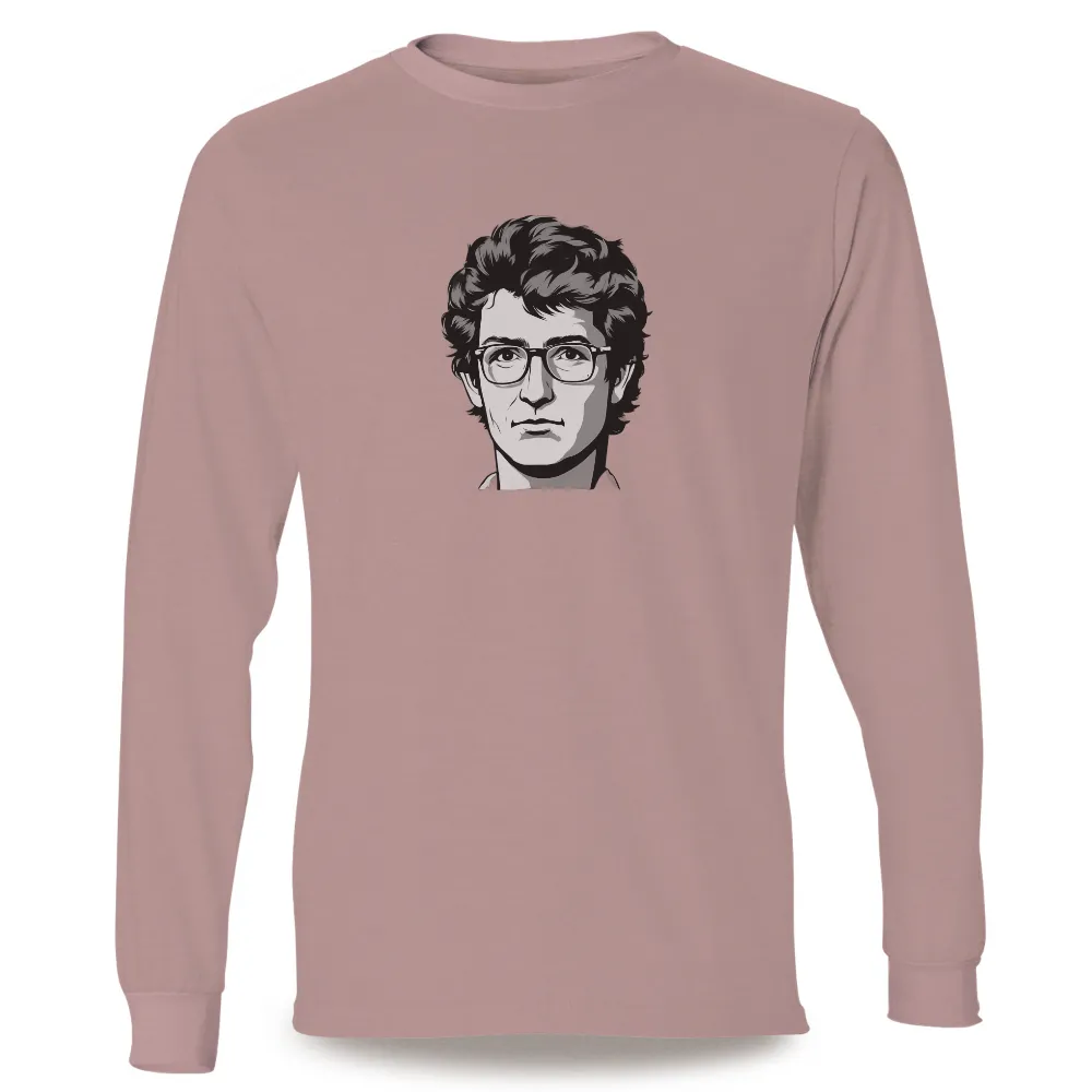 Custom T-Shirt Printing: Woody Allen Iconic Portrait - Pop Culture Tribute|black and white t shirt roblox