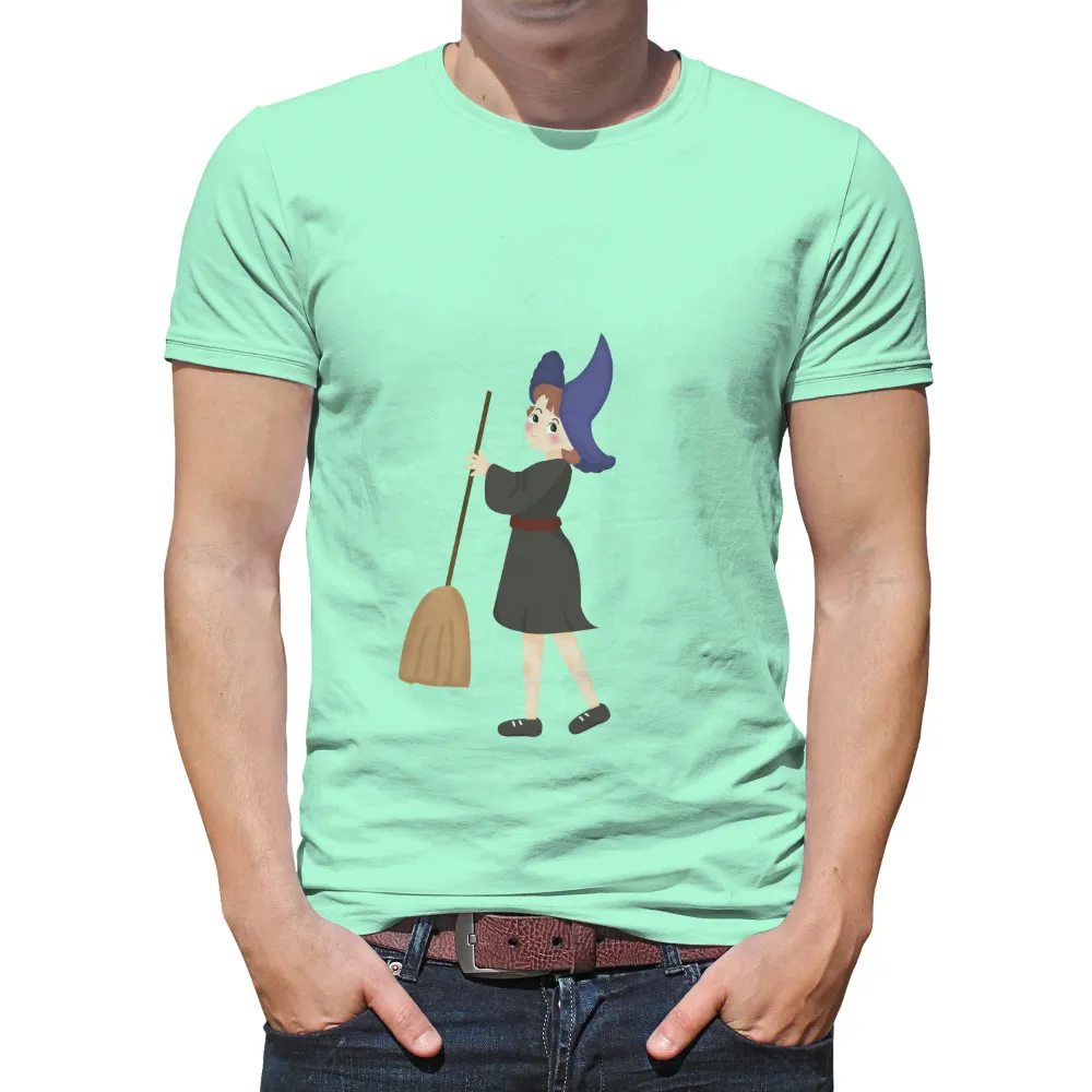 Customized Tee Shirts: Luna's Magical Adventure - Witch, Broomstick, Magic|sunlight magic print shirt