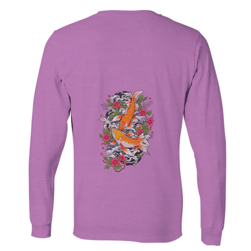 Graphic Tees: Koi Fish Harmony - Artistic Designs|white shirt for editing