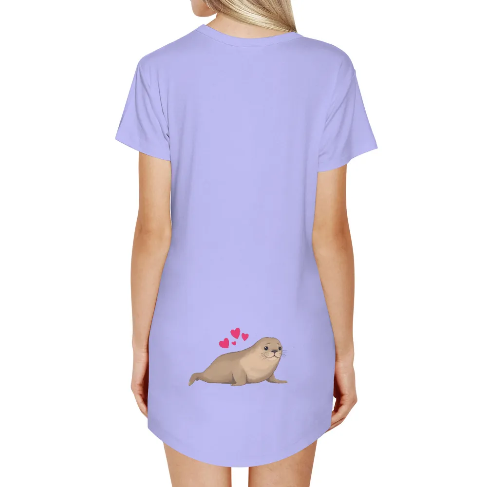 Custom Tee Shirts: Adorable Seal Pup with Hearts - Funny & Whimsical Design|white cute t shirt roblox