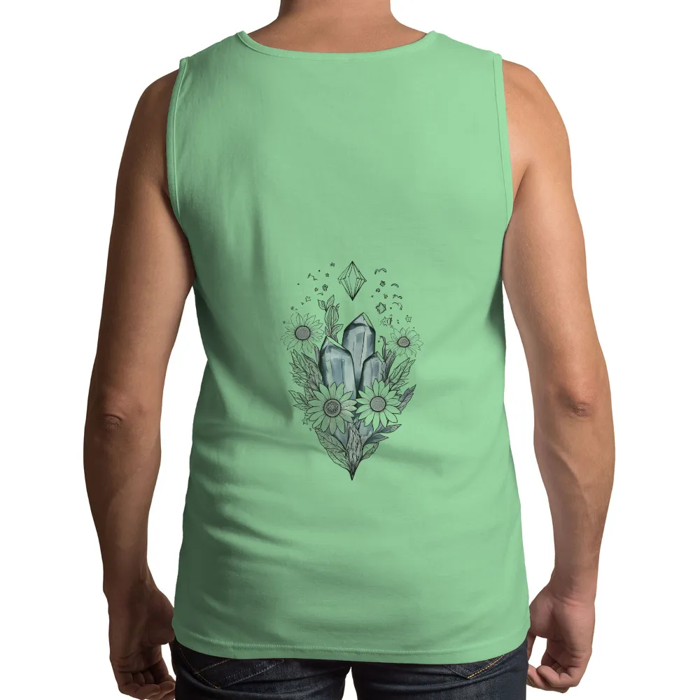 Tee Shirts Printed: Crystals and Sunflowers - Artistic Harmony|pokemon forest shirt