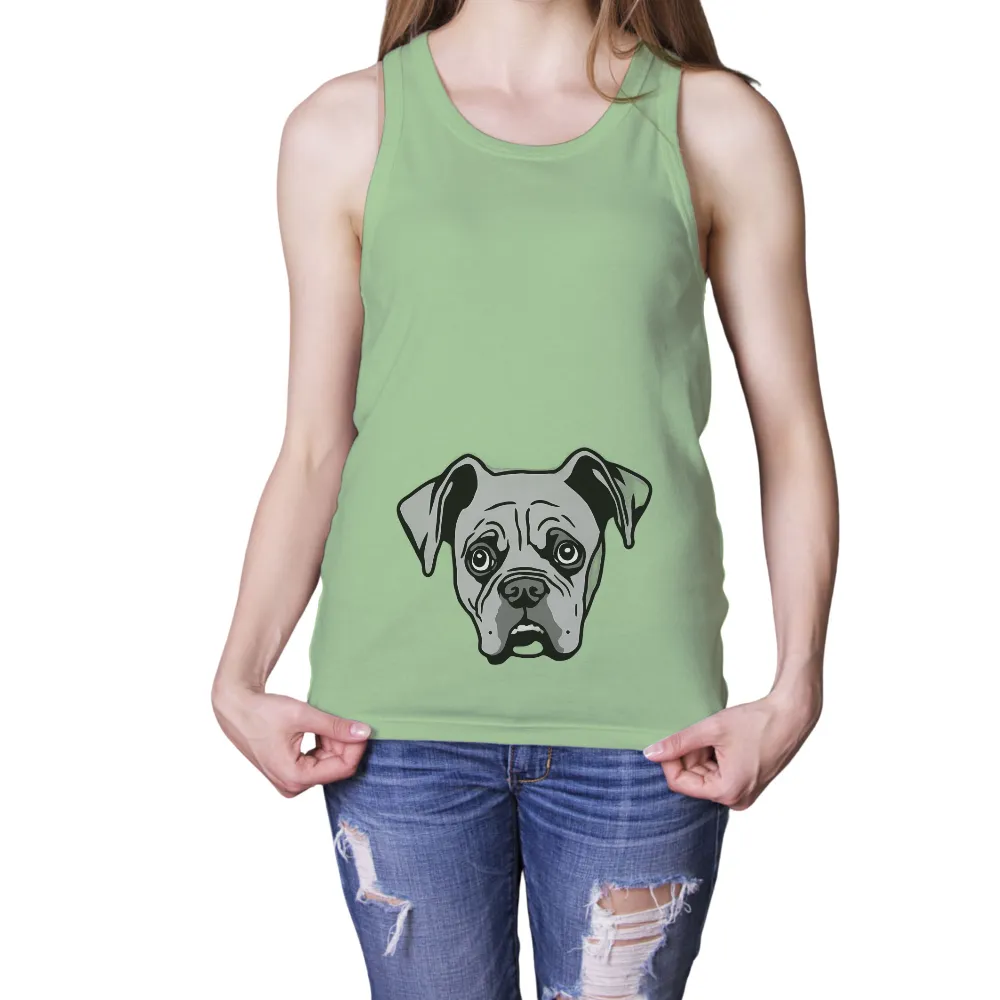 Tee Shirts Printed: Expressive Boxer Dog - Loyalty and Companionship|roblox t shirt black and white