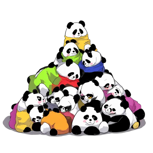 Tee Shirts Printed: Colorful Pandas United in Friendship