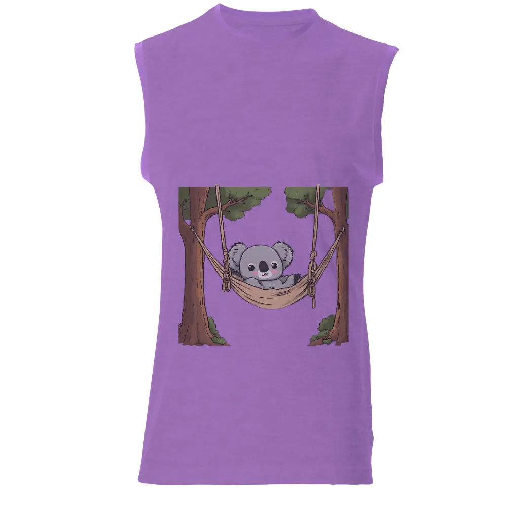 Custom T-Shirt Printing: Cozy Koala Hammock - Artistic Designs|cute easter tops