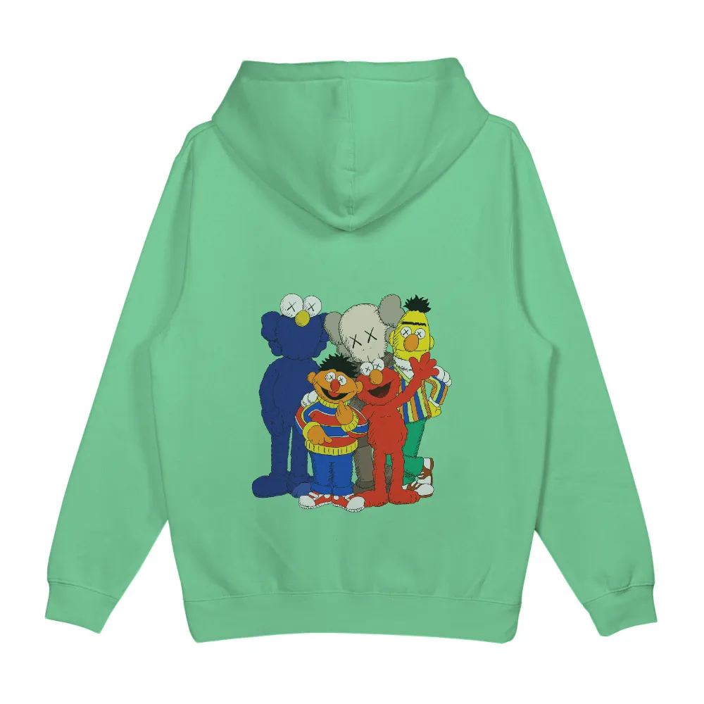 Custom T-Shirt Printing: Sesame Street Meets KAWS - Pop Culture Fusion|men's art cotton colorful printed loose casual shirts