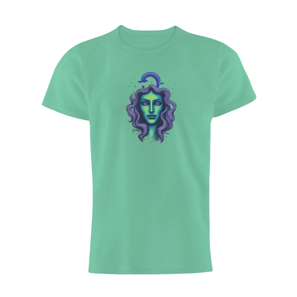 Celestial Night Guardian: T-Shirt Printing with Mystical Design|cosmic sans shirt